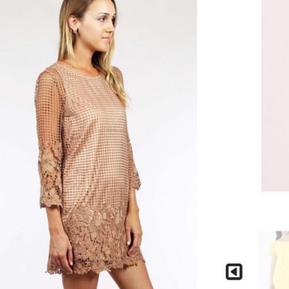 Dresses & Skirts - Brown crochet boutique dress